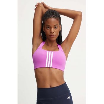 adidas Performance sutien sport Powerimpact culoarea violet, IY7739