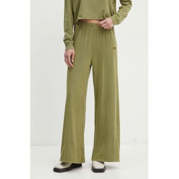 American Vintage pantaloni de trening culoarea verde, neted, PYM05AH24