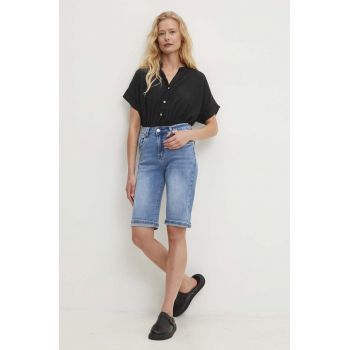 Answear Lab pantaloni scurti jeans femei, neted, high waist