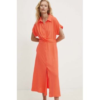 Answear Lab rochie culoarea portocaliu, midi, evazati