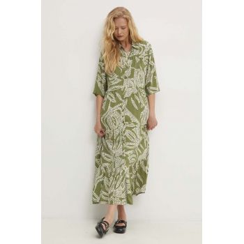 Answear Lab rochie culoarea verde, maxi, evazati