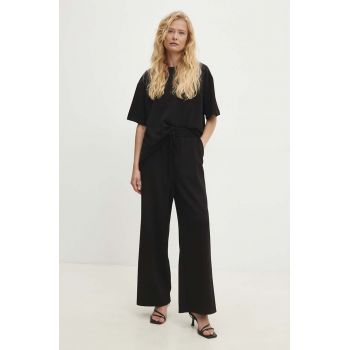 Answear Lab tricou și pantaloni culoarea negru