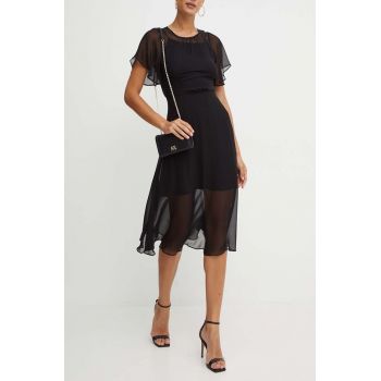 Armani Exchange rochie culoarea negru, midi, evazati, 6DYA08 YN1VZ