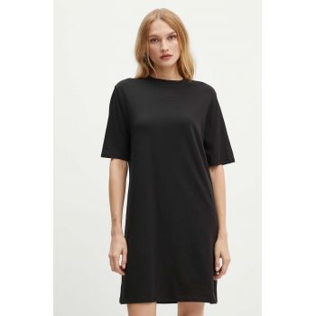 Armani Exchange rochie din bumbac culoarea negru, mini, drept, 6DYA74 YJDGZ