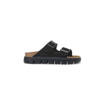 Birkenstock papuci din piele Arizona Chunky Birkenstock x Papillio femei, culoarea negru, cu platforma, 1028403