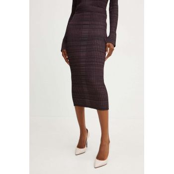 BOSS fusta culoarea violet, midi, drept, 50518367