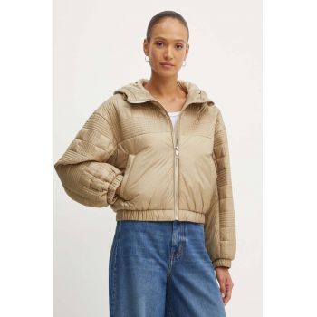 BOSS geaca femei, culoarea bej, de iarna, oversize, 50518851