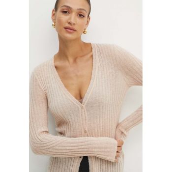 Boss Orange cardigan din lana culoarea roz, light, 50518298