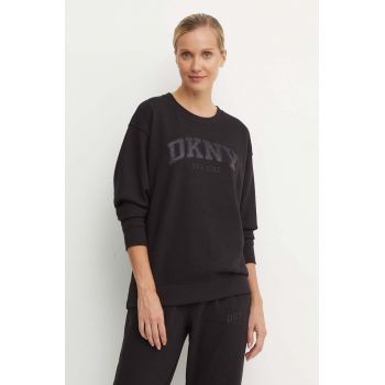 Dkny bluza femei, culoarea negru, cu imprimeu, DP4T9809