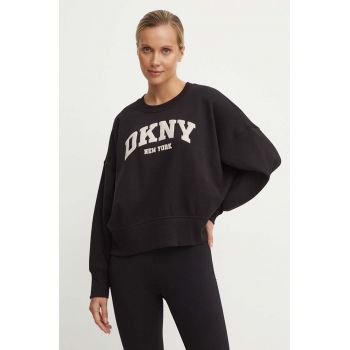 Dkny bluza femei, culoarea negru, cu imprimeu, DP4T9944