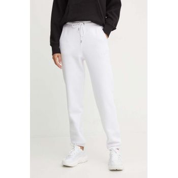 Dkny pantaloni de trening culoarea alb, neted, DP4P3471