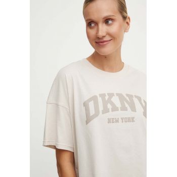 Dkny tricou din bumbac femei, culoarea bej, DP4T9945