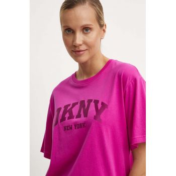 Dkny tricou din bumbac femei, culoarea roz, DP4T9812