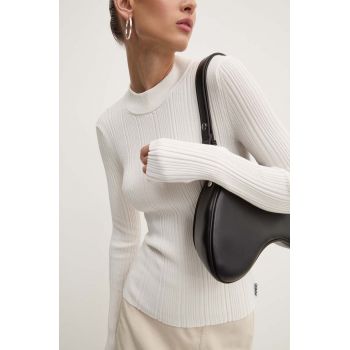 HUGO pulover femei, culoarea bej, light, cu turtleneck, 50518311