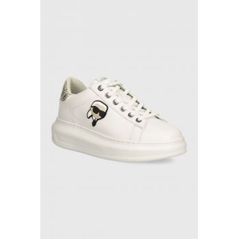 Karl Lagerfeld sneakers din piele KAPRI culoarea alb, KL62528F