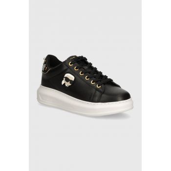 Karl Lagerfeld sneakers din piele KAPRI culoarea negru, KL62528M