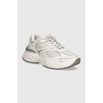 Karl Lagerfeld sneakers din piele KOMET culoarea alb, KL65624