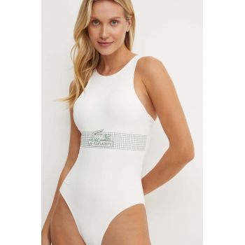 Lacoste costum de baie dintr-o bucată culoarea bej, cupa moale, MF5387