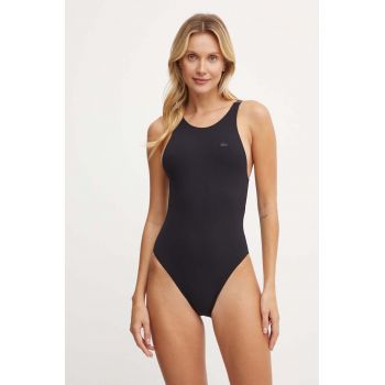 Lacoste costum de baie dintr-o bucată culoarea negru, cupa moale, MF5636