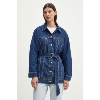 Levi's geaca jeans femei, culoarea albastru marin, de tranzitie, oversize, A9368