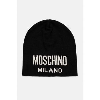 Moschino caciula de lana culoarea negru, de lana, din tesatura neteda, M5802 60016 ieftina