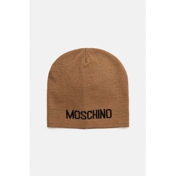 Moschino caciula din amestec de lana culoarea maro, din tesatura neteda, M3132 65294 ieftina