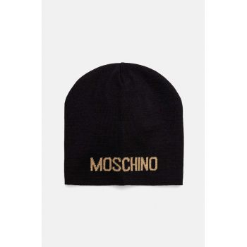 Moschino caciula din amestec de lana culoarea negru, din tesatura neteda, M3132 65294