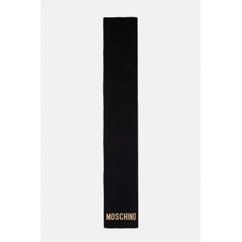 Moschino esarfa din amestec de lana culoarea negru, cu imprimeu, M3133 30718