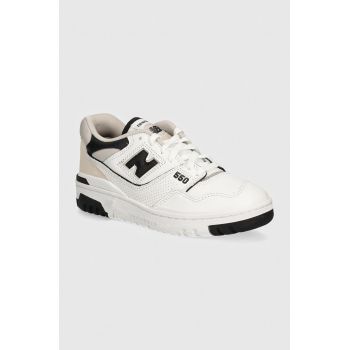 New Balance sneakers din piele 550 culoarea alb, BB550ESI