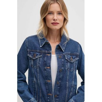 Pepe Jeans geacă din denim REGULAR JACKET femei, culoarea bleumarin, de tranziție, PL402432CT9