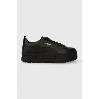 Puma sneakers din piele Mayze Classic Wns culoarea negru