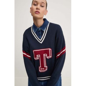 Tommy Jeans pulover femei, culoarea albastru marin, light, DW0DW18519