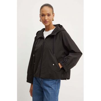 Weekend Max Mara geaca femei, culoarea negru, de tranzitie, oversize, 2425026031600