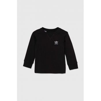 adidas Originals longsleeve copii LONG SLEEVE culoarea negru, neted, IW1006