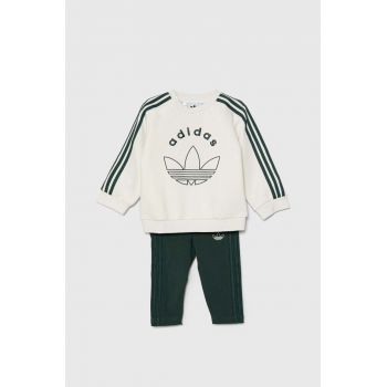 adidas Originals trening bebelusi CREW LEGGING ST culoarea alb, JE0508