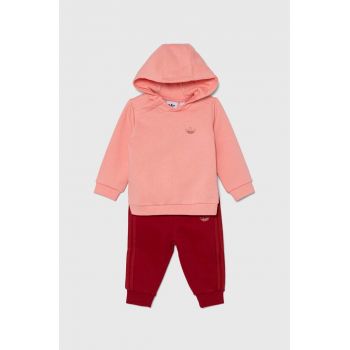 adidas Originals trening copii HOODIE SET culoarea roz, IY9538