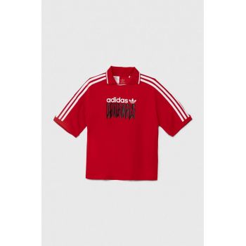 adidas Originals tricou copii FOOTBALL TEE culoarea rosu, cu imprimeu, IZ4631