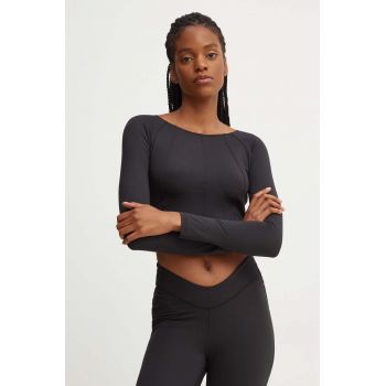 adidas Performance longsleeve de yoga Yoga culoarea negru, IS6714