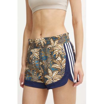 adidas Performance pantaloni scurti x FARM Rio femei, culoarea bej, modelator, high waist, IV9752