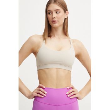 adidas Performance sutien yoga All Me culoarea bej, neted, IY2415