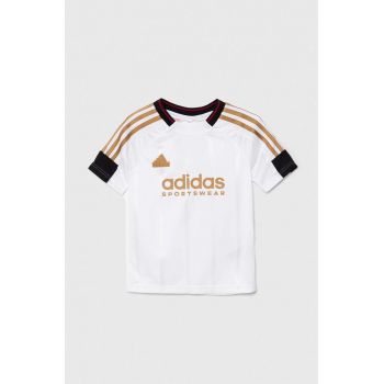 adidas tricou copii J NP TEE culoarea alb, cu imprimeu, IW1530