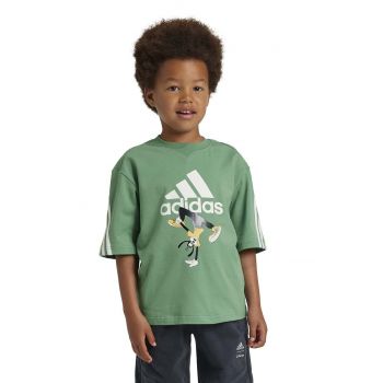 adidas tricou copii x Disney culoarea verde, cu imprimeu, IW0668