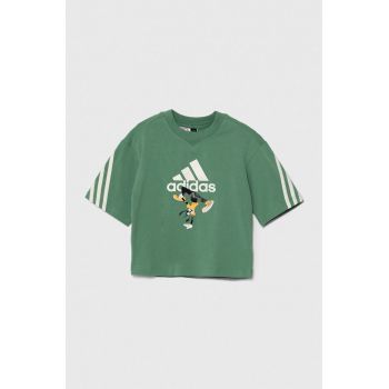 adidas tricou copii x Disney culoarea verde, cu imprimeu, IW0668