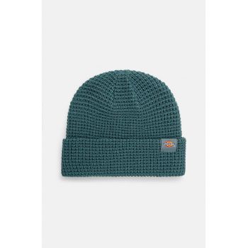 Dickies caciula Woodworth Waffle Beanie culoarea verde, DK0A4XFD