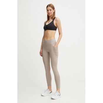 Dkny colanti femei, culoarea bej, neted, DP4P3489