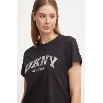 Dkny tricou din bumbac femei, culoarea negru, DP4T9991