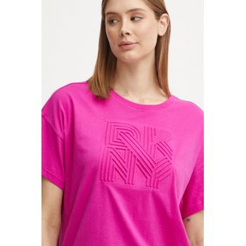 Dkny tricou din bumbac femei, culoarea roz, DP4T9851