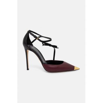 Elisabetta Franchi stilettos de piele culoarea bordo, SA87L47E2