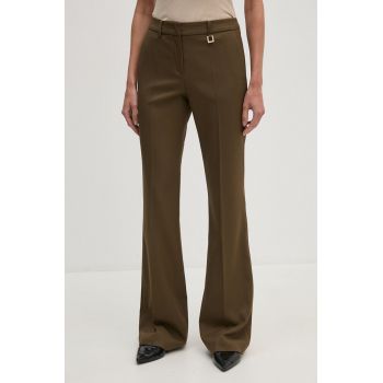 Joop! pantaloni femei, culoarea verde, evazati, high waist, 30043405