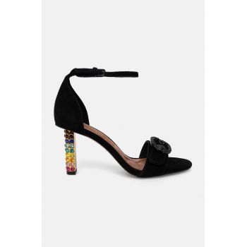 Kurt Geiger London sandale din piele intoarsa Mayfari High Sandal culoarea negru, 2656709209